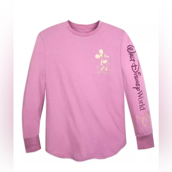 Walt Disney World 50th Anniversary EARidescent Pink Long Sleeve T-Shirt XS - Picture 1 of 6